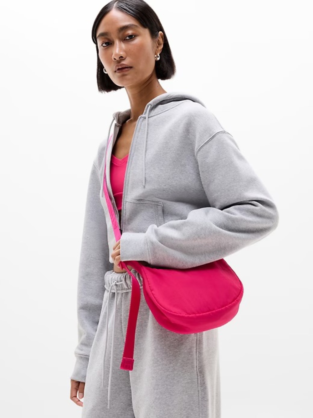 Athleta All About Mini Crescent Bag in Dahlia NWT - Picture 2 of 5
